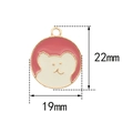 Pink and beige cartoon bear alloy pendant with gold plating 22mm size charm - Pink Bear