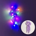 Luminous purple LED hair scrunchie with ribbons, glowing effect and organza fabric texture - Bunny Ear Glowing Purple