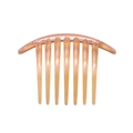 Amber resin hair comb with 7 teeth curved design for elegant French hair styling - 7 Teeth Comb / Champagne