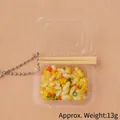 Miniature stir-fried rice keychain in transparent box with chopsticks, 5.3x4cm size - Egg Fried Rice