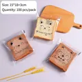 Set of 100 cat-themed greaseproof bread bags 15x18cm for cookies and bakery treats - Cat Pattern / 15x18+3cm (100 Pieces/Pack)