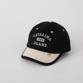 Close-up of contrast baseball cap with white embroidery and suede-edge visor detail - 50-52cm / Black
