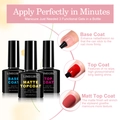 Set de uñas LIMEGIRL 8ml con base coat, top coat brillante y top coat mate - 8ml*3 / Juego de 3 Capas Base y Capas Superiores