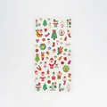 Pegatinas navideñas DIY con Papá Noel y renos con detalles de lámina dorada sobre blanco - YLCP-02