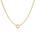 18K gold-plated stainless steel envelope pendant with circular ring clasp design - Type B Round Pearl Open Necklace