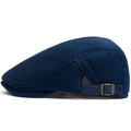 Boina de malla transpirable azul oscuro con hebilla lateral ajustable para hombres - Ajustable / Azul oscuro