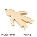 Gold-plated stainless steel little boy silhouette pendant, 20x14mm minimalist charm - Gold Boy Style 1 (KLJ2341-Z)