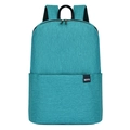 Lightweight teal small backpack with front zipper pocket and adjustable black straps - Bright Blue
