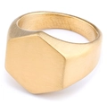 Minimalist hexagonal signet ring with a brushed matte gold finish for a modern look - US Size 8 / Matte Gold Hexagon Style (15105)