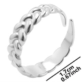 Detaillierte Makroansicht mit 1,7 cm Innendurchmesser und geflochtener Ringstruktur - Silber