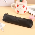 Minimalist black PU leather pencil case with gold zipper and embossed Modern text - ☽☽black☽☽ / ☽☽20*4.5*3.5cm☽☽