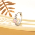 Silberne Stern Ohrringe mit rosa Emaille und funkelnden Zirkonia für Damen - Rosa Stern Stil (A238-2#)