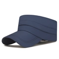 Navy blue quick-dry sun visor with wide curved brim and detachable top for outdoor sports - Adjustable / Navy Blue