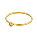 Minimalist 18K gold plated stainless steel ring with a round yellow gemstone inlay - US 5 / Yellow - 14K Gold Band