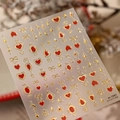 Adesivi per unghie M1361 con motivi a cuore e stella in rosso e oro metallizzato - M-1361 Oltre le stelle - Oro colorato