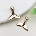 Polished KC gold whale tail pendants for DIY vintage jewelry and necklaces - 1 Piece/Pack (16.5x16mm)