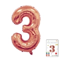 Rose gold number 3 foil balloon with premium card packaging for birthday party decor - 40-inch Rose Gold 3-inch Cardboard Box