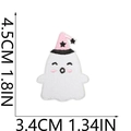 Detailed size view of Halloween ghost embroidery patch with party hat 4.5cm x 3.4cm - No.30 (Small)