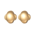 18K gold-plated stainless steel four-leaf clover stud earrings with a shiny mirror finish - Gold Heart Petal Stud Earrings