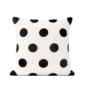 White velvet pillow with black tufted polka dots for minimalist Nordic home decor - Dutch Velvet Polka Dot 45*45cm / Pillowcase (pillow Insert Not Included)