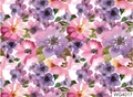 Water transfer nail sticker with pink and purple watercolor floral designs WG4017 - WG4017