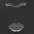 Clear acrylic Y-shaped earring stand with octagonal base for jewelry display - Medium Height 8.5cm