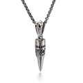 Collana da uomo in acciaio inossidabile retrò con pendente inciso in stile vintage - Stile Intagliato a Teschio di Proiettile (KP82128-BDJX)