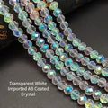 Sparkling transparent white faceted crystal beads with iridescent AB coating for DIY jewelry - Size 1 (Approx 2mm) / Clear White Imported AB Color