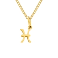 Minimalist golden stainless steel necklace featuring a Pisces zodiac sign pendant - Pisces-Gold