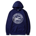 Felpa con cappuccio blu scuro con stampa Alligator Alcatraz bianca e tasca a marsupio - S / Blu navy