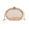 Mini-Acryl-Box-Tasche transparent mit Goldrahmen und Goldkette in achteckiger Form - Transparent Rhombus