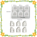 Translucent house silicone mold with cat cutouts for resin DIY casting and plaster crafts - 6-Cavity Hollow Cat House / White