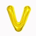 Letter V shaped golden foil balloon for birthday party decorations on white background - 16-inch Gold Slim Letter Aluminum Foil Balloon (v)