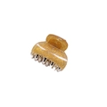 Elegant gold glitter hair claw clip for women in a stylish acrylic leopard print design - Bright Yellow