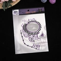 Halloween face gems in purple and black acrylic skull pattern for party makeup - Purple Star