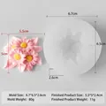 Silicone daisy flower mold for DIY crafts with dimensions and pink clay resin result - Floral Style (H-0693)