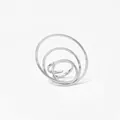 Gepolijste zilveren roestvrijstalen spiraal oorbellen met een meerlaags cirkel ontwerp - Meerlaagse spiraalvormige open ring (PD815) / Zilver