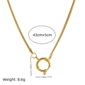 Gold plated snake chain necklace 43cm plus 5cm with circular clasp accessory - 18mm Sailor Clasp Flat Snake Chain