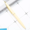 Stylo à bille rétractable crème minimaliste avec clip et détails dorés élégants - Pointe Balle 1,0 mm / Light jaune
