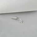Barra curva per piercing sopracciglio in acciaio inox con cono argento e sfera - Cono e Sfera Bilanciere Curvo-8mm / Color Acciaio