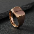 Polished rose gold heart signet ring in stainless steel for a minimalist fashion look - US 6 / Heart / Rose Gold