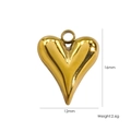 Polished 14K gold stainless steel heart pendant for DIY jewelry, 16mm x 12mm size - Full Heart Shape Pendant (16x12mm)