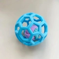 Sky blue hollow TPR rubber pet toy ball with colorful woven cotton rope inner core - Blue with Cotton Rope Ball