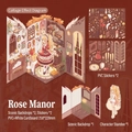 DIY 3D landschap sticker set Rose Mansion met vintage meisjes illustratie van PVC - Rozenhuis