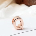 Rose gold letter Q bead charm for DIY bracelet making with smooth metallic finish - Letter Q / Rose Gold