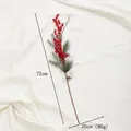 Style D artificial Christmas branch with red berries and snowy pine needles, 72cm long - Style D (Red Berries Pine Needles & Cones) / 72cm