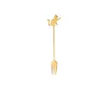 Forchetta da dessert dorata in acciaio inox 304 con manico a silhouette di gatto - Forchetta gatto in piedi oro