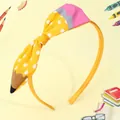 Kids yellow polka dot pencil bow headband for back to school season accessories - Polka Dot Pencil Headband