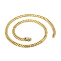 Poliertes goldenes Edelstahl-Panzerkettenhalsband mit sicherem Karabinerverschluss auf weiß - Halskette 45cm (KN203065-Z) / Gold