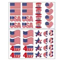 USA Unabhängigkeitstag Aufkleber Set mit Herzflaggen und Sternendesigns für die 4. Juli Feier - Packung mit 10 Blättern (jeweils 5 Blätter in 2 Stilen)